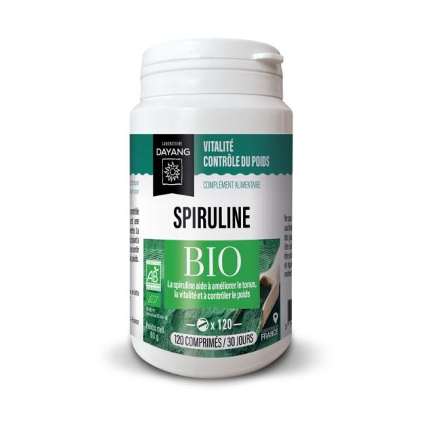 DAYANG SPIRULINE BIO 120 Comprimés - Complément Alimentaire Energie, Contrôle du Poids