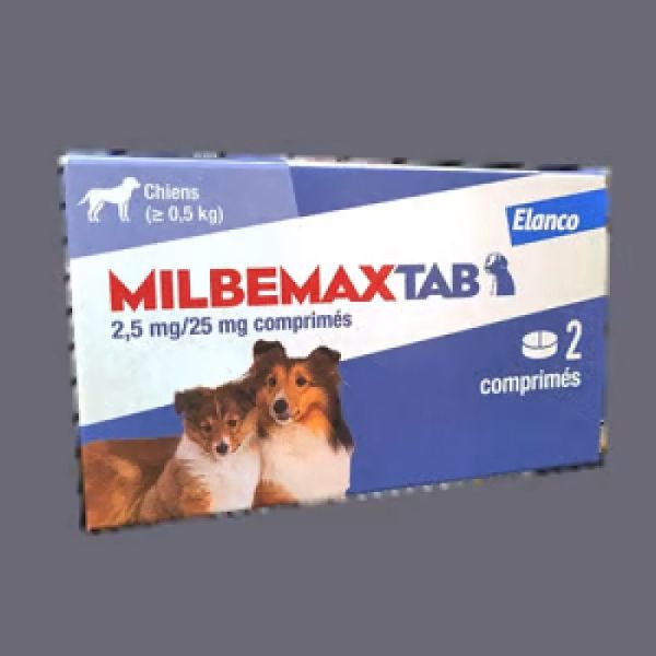 MILBEMAXTAB Petits Chiens de 0.5 à 10kg - Vermifuge Interne Spectre Large - Bte/2 Comprimés
