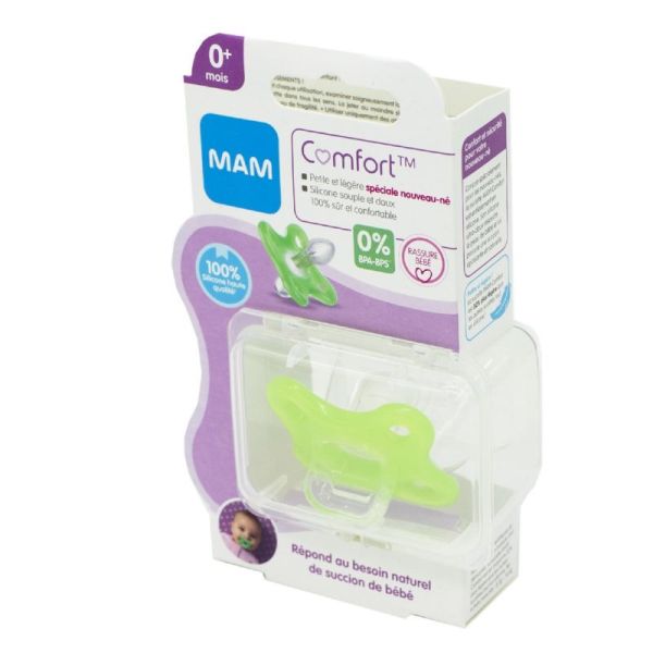 Mam Sucette Comfort 0 Mois En Silicone 1 Unite 1 Boite De Sterilisation