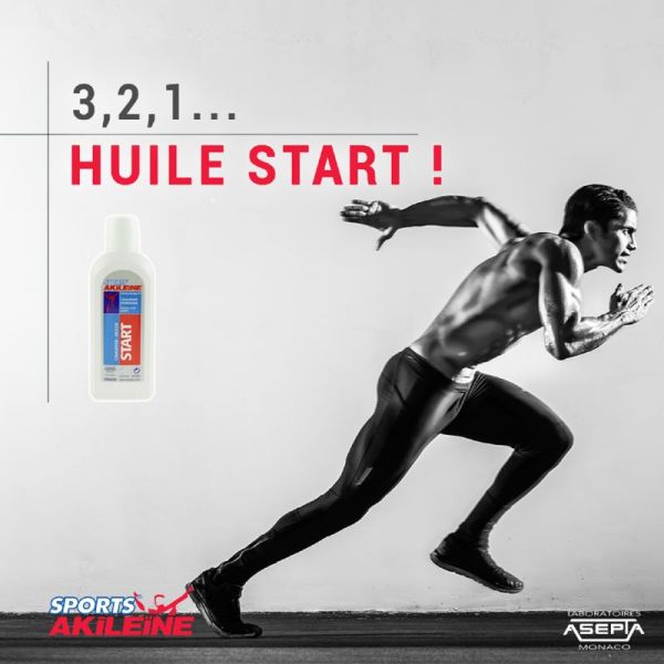 AKILEINE SPORTS START Huile 200ml - Thermo Actif, Chauffant Fort