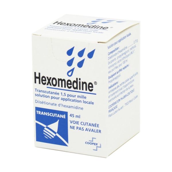 Hexomedine Transcutanée 0.015%, solution cutanée - Flacon 45 ml