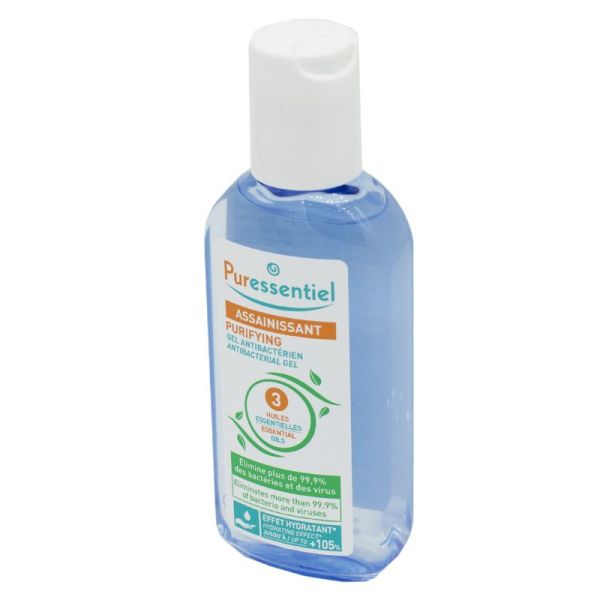 PURESSENTIEL ASSAINISSANT Gel Anti-bactérien hydro alcoolique aux 3 Huiles Essentielles - Fl/80ml