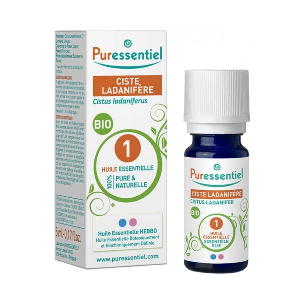 PURESSENTIEL BIO Ciste Ladanifère 5ml - Huile Essentielle Cistrus Ladaniferus