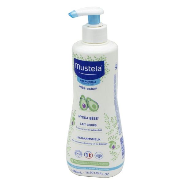 MUSTELA PEAU NORMALE Hydra Bébé Lait Corps 500ml - Perséose d' Avocat Bio