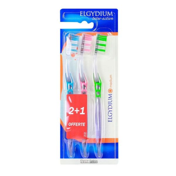 Elgydium brosses à dents inter-actives Medium ( lot de 3 )