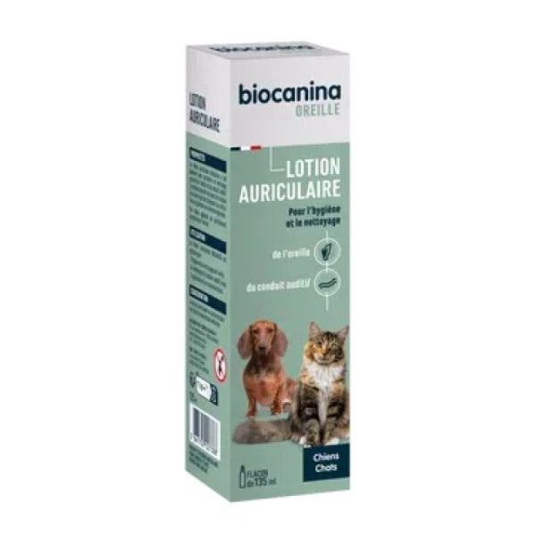 BIOCANINA Oreille - Lotion Auriculaire - Chiens et Chats - flacon 135 ml