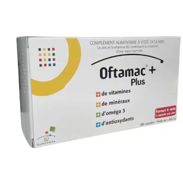 OFTAMAC+ PLUS 180 Capsules - Complément Alimentaire à Visée Oculaire