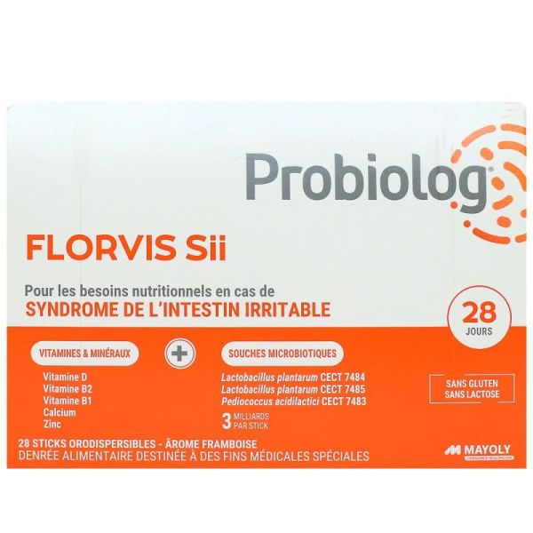Probiolog Florvis i3.1 syndrome de l'intestin irritable sans gluten sans lactose 28 sticks