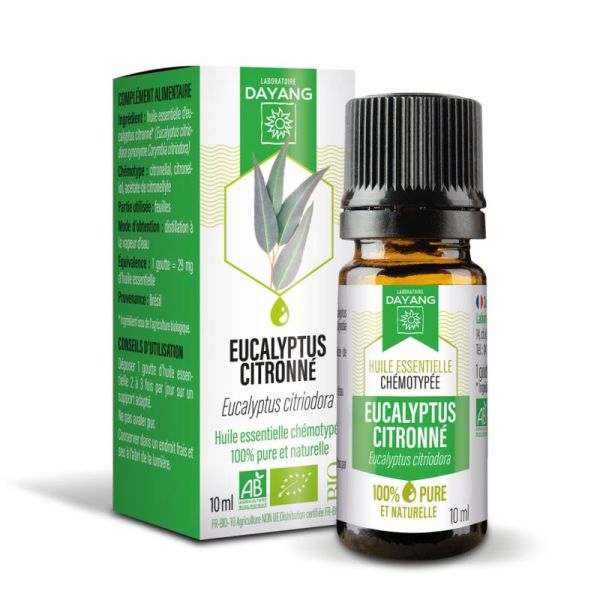 DAYANG BIO Huile Essentielle Chémotypée EUCALYPTUS CITRONNE 10ml - Eucalyptus citriodora