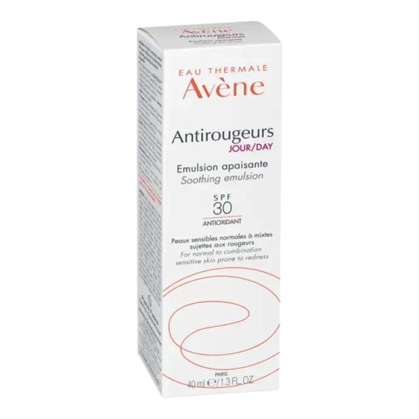 AVENE ANTIROUGEURS JOUR Emulsion Apaisante  SPF30 40ml - Peau Couperosique