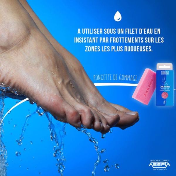 AKILEINE SOINS BLEUS 1 Poncette de Gommage - Pieds très Secs - Callosités, Rugosités