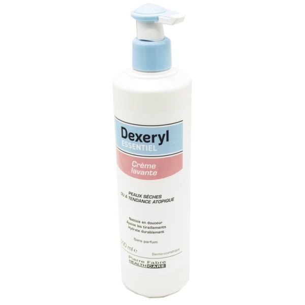 DEXERYL ESSENTIEL Crème Lavante 500ml sans Savon, sans Parfum - Peaux Sèches ou à Tendance Atopiques