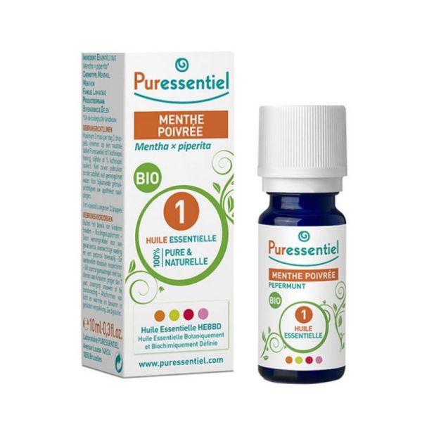 PURESSENTIEL BIO Menthe Poivrée 10ml - Huile Essentielle Mentha x piperita