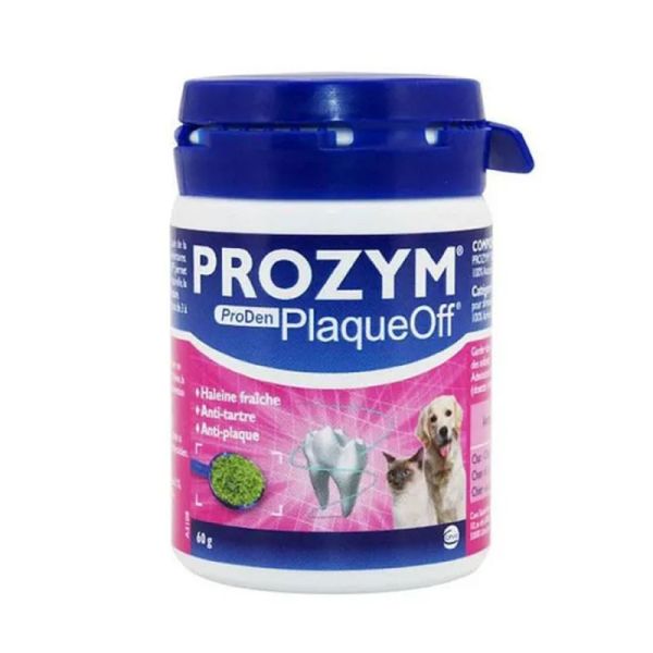 PROZYM PLAQ OFF Poudre Orale 12x 60g - Chat Chien -10kg - Hygiène Bucco Dentaire