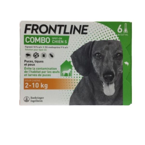 FRONTLINE COMBO Spot On CHIEN S (2 à 10kg) 6 Pipettes de 0.67ml - Anti Parasitaires