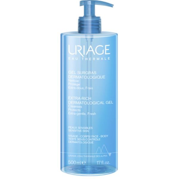 URIAGE Gel Surgras Dermatologique 500ml sans Savon - Gel Moussant Nettoyant Toutes Peaux