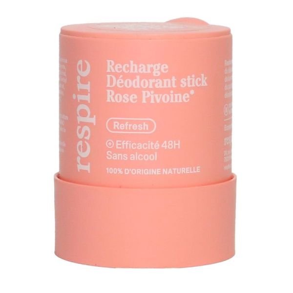 RESPIRE - Refresh deodorant stick rose pivoine recharge bio 50g