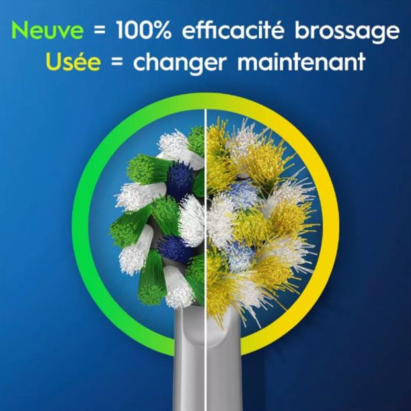 ORAL B Cross Action 3 Brosettes de Rechange - Pour Brosse à Dents Electriques ORAL B sauf Pulsonic et iO