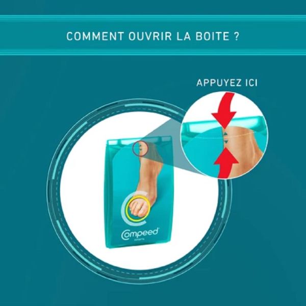 COMPEED 10 Pansements Oeil de Perdrix Moyen Format 2.2 x 2.2cm - Technologie Hydrocolloïde