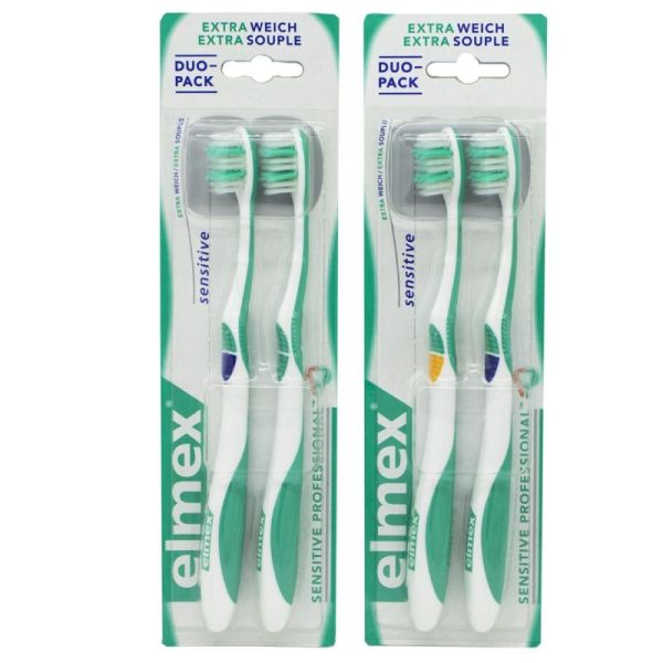 ELMEX SENSITIVE DUO PACK - 2 Brosses à Dents Extra Souple avec Brins Ultra Doux