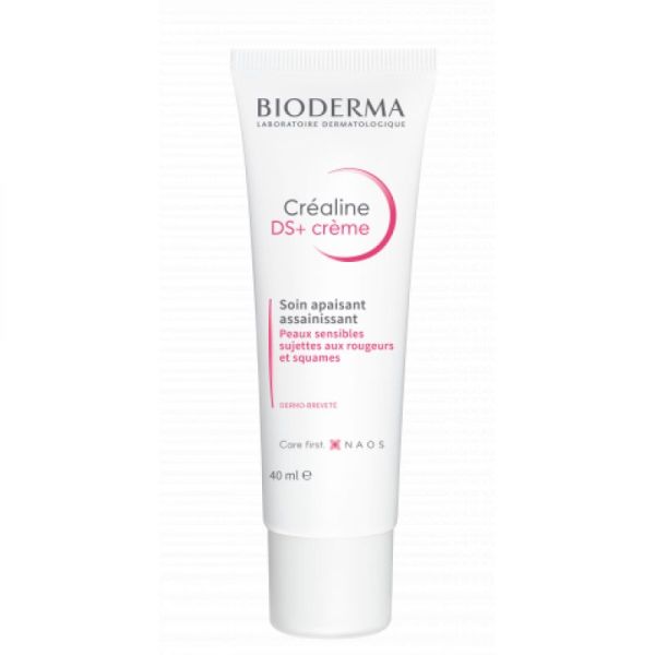 BIODERMA Créaline DS+ Crème 40ml - Soin Apaisant Assainissant - Peaux Sensibles, Irritations, Rougeurs, Squames