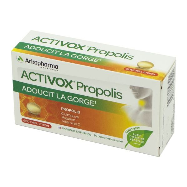 ACTIVOX Propolis 20 Comprimés à Sucer Miel Citron