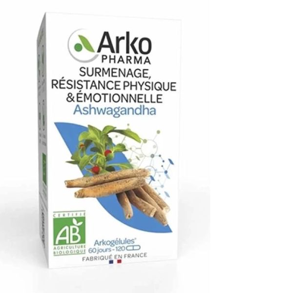 ARKOPHARMA Surmenage, Résistance Physique & Emotionnelle Ashwagandha BIO