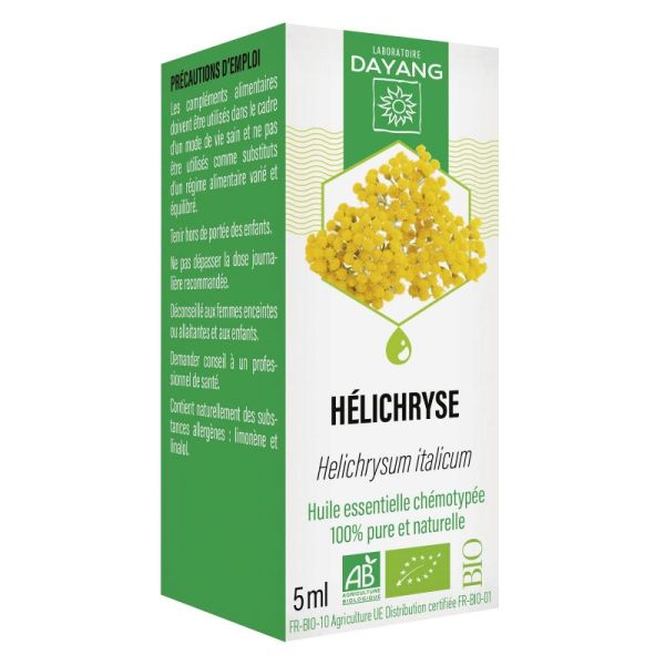 DAYANG BIO Huile Essentielle Chémotypée HELICHRYSE 5ml - Helichrysum italicum