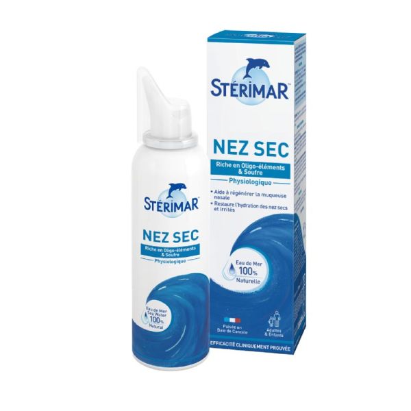 STERIMAR NEZ SEC 100ml - Eau de Mer Isotonique Enrichie en Soufre