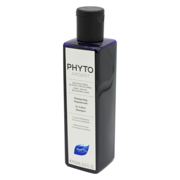 PHYTOARGENT Shampooing Déjaunissant - Cheveux Gris, Blancs, Décolorés - Eldelweiss, Bleuet - 250ml
