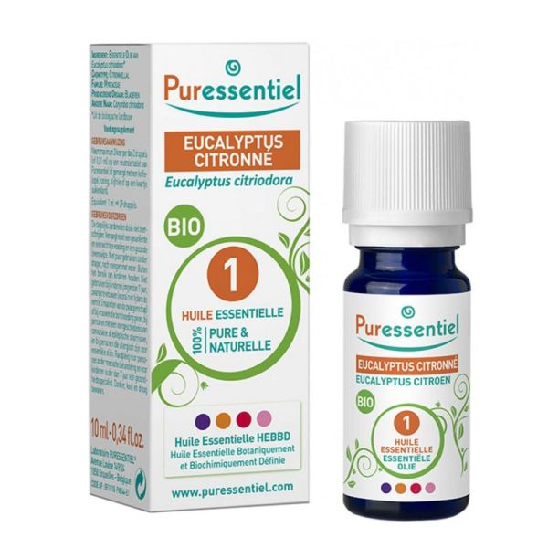 PURESSENTIEL BIO Eucalyptus Citronné 10ml - Huile Essentielle Eucalyptus citriodora