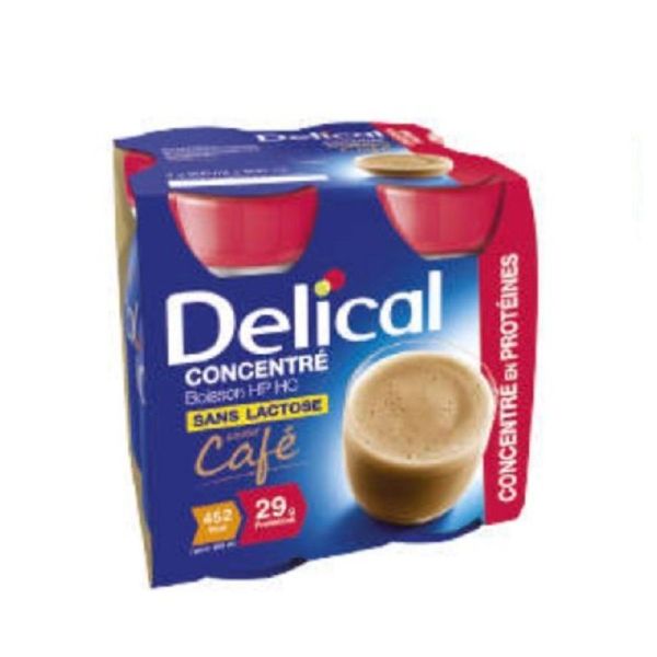 DELICAL CONCENTRE Café 4x 200ml - Boisson HP/HC - Dénutrition