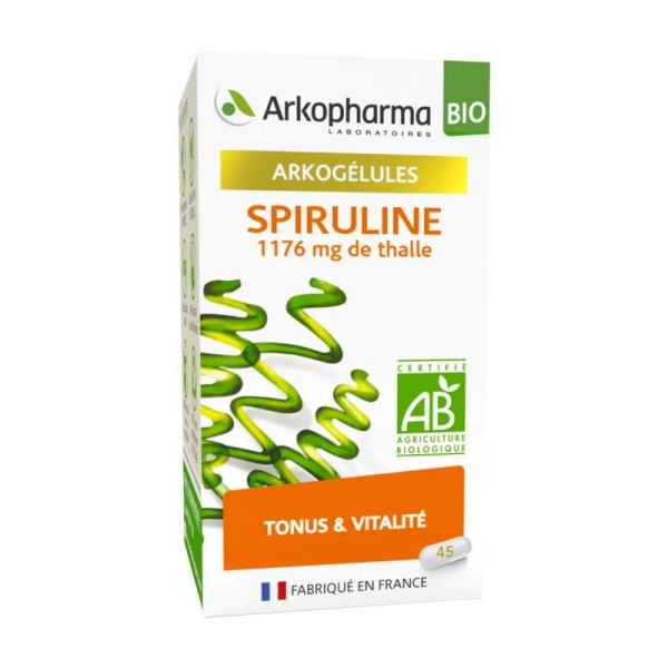 ARKOGELULES BIO Spiruline 1176 mg de Thalle - Bte/45 - Tonus et Vitalité