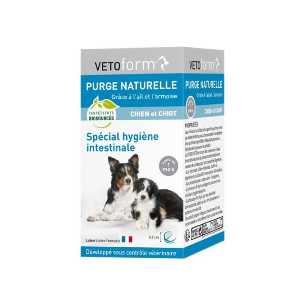 VETOFORM PURGE NATURELLE Chien et Chiot 50 Comprimés - Spécial Hygiène Intestinale