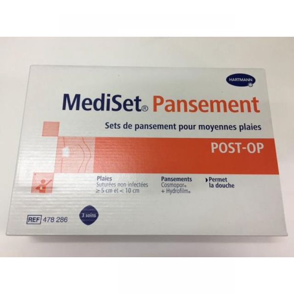 MEDISET Moyennes Plaies - Set de Pansements Post Op pour Moyennes Plaies Suturées, non Infectées &gt