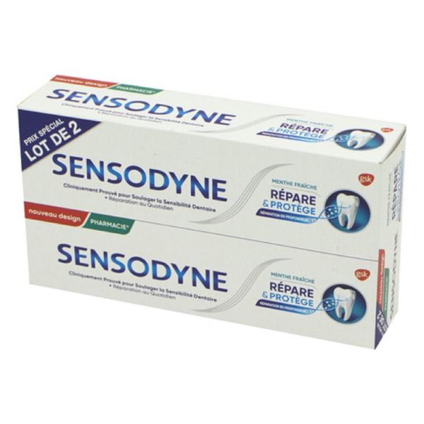 SENSODYNE Répare et Protège Original Lot de 2x 75ml - Dentifrice Fluoré Sensibilité Dentaire