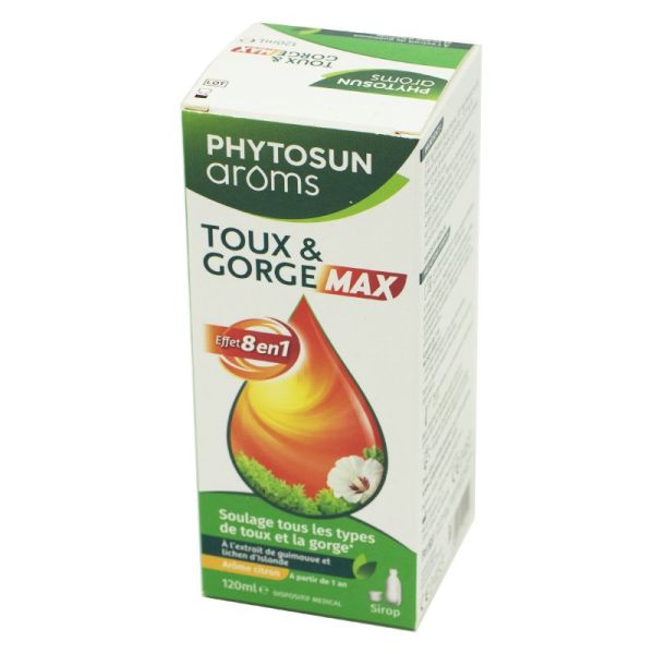 PHYTOSUN AROMS Toux et Gorge Max Sirop 120ml - Effet 8 en 1 - Dès 1 An