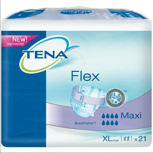 TENA FLEX Maxi XL Extra Large Hanches de 105 à 153 cm - Change Complet avec Ceinture pour Fuites Uri