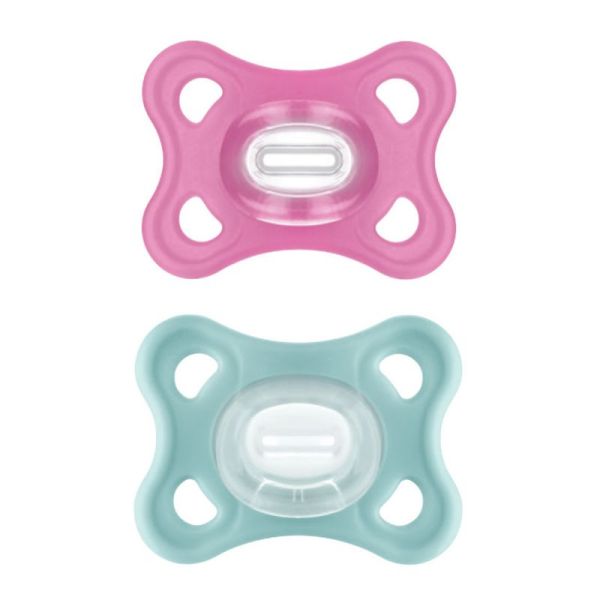 MAM 2 Sucettes Comfort 2-6 Mois en Silicone - Motif Décor - Référence 76