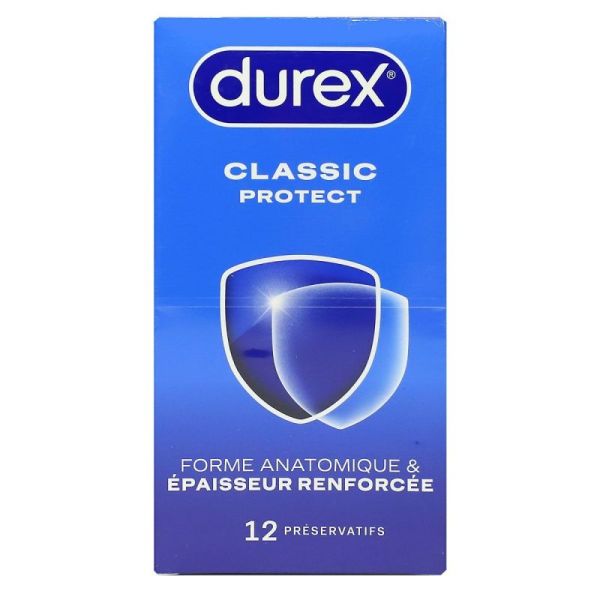 DUREX Classic Protect 12 préservatifs forme anatomique épaisseur renforcée