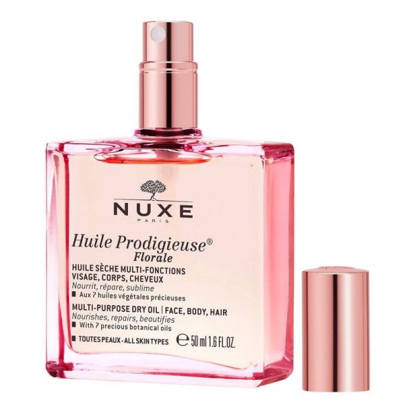 NUXE Huile Prodigieuse Florale 50ml - Huile Sèche Multi Fonctions - Visage, Corps, Cheveux