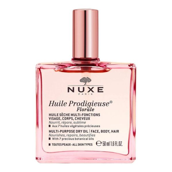 NUXE Huile Prodigieuse Florale 50ml - Huile Sèche Multi Fonctions - Visage, Corps, Cheveux