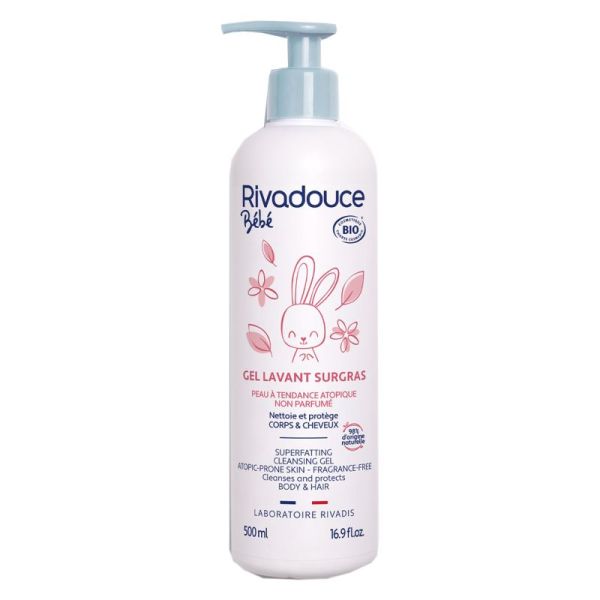 RIVADOUCE BEBE BIO Gel Lavant Surgras 500ml - Corps et Cheveux du Nourrisson