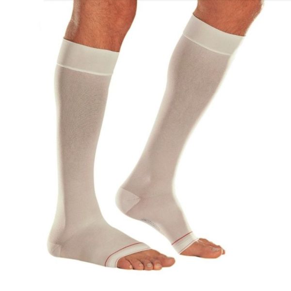 VENOFLEX Clinic Blanc - Chaussette Anti Stase de Contention Homme Classe 2 - 15-20 mmHg / 20.1-27 hP