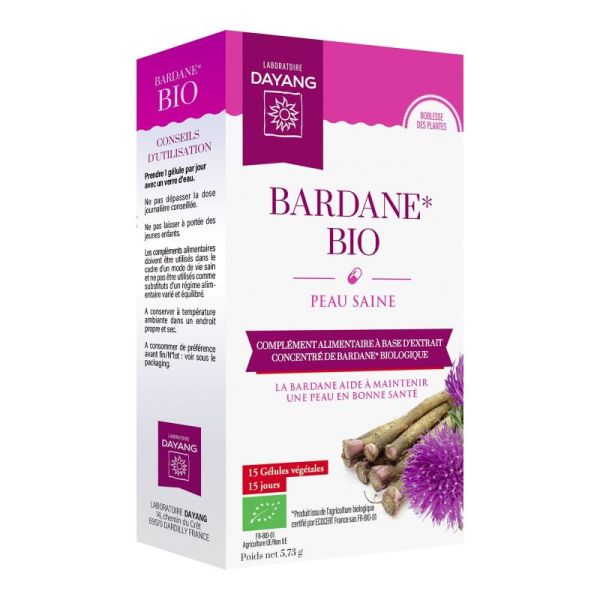 DAYANG BARDANE BIO 15 Gélules Végétales - Complément Alimentaire Peau Saine