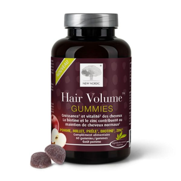 HAIR VOLUME 60 Gummies/Gommes - Complément Alimentaire Croissance et Vitalité des Cheveux