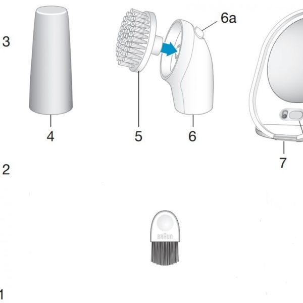 BRAUN Face Spa Epilateur Visage + Brosse Nettoyante + Miroir + Pochette de Rangement