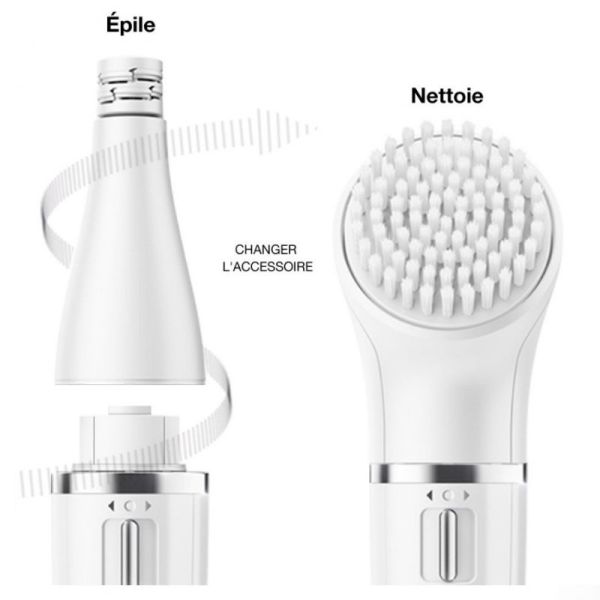 BRAUN Face Spa Epilateur Visage + Brosse Nettoyante + Miroir + Pochette de Rangement