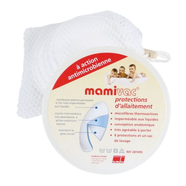 MamiVac Protections d' Allaitement Bte/6 - Action Anti-Microbienne et Thermoactive