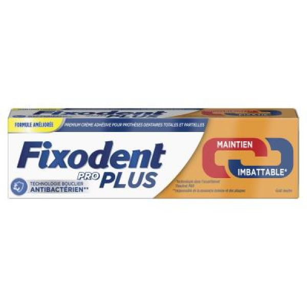 FIXODENT Pro Plus Duo Action 60g - Crème Adhésive pour Prothèse Dentaire